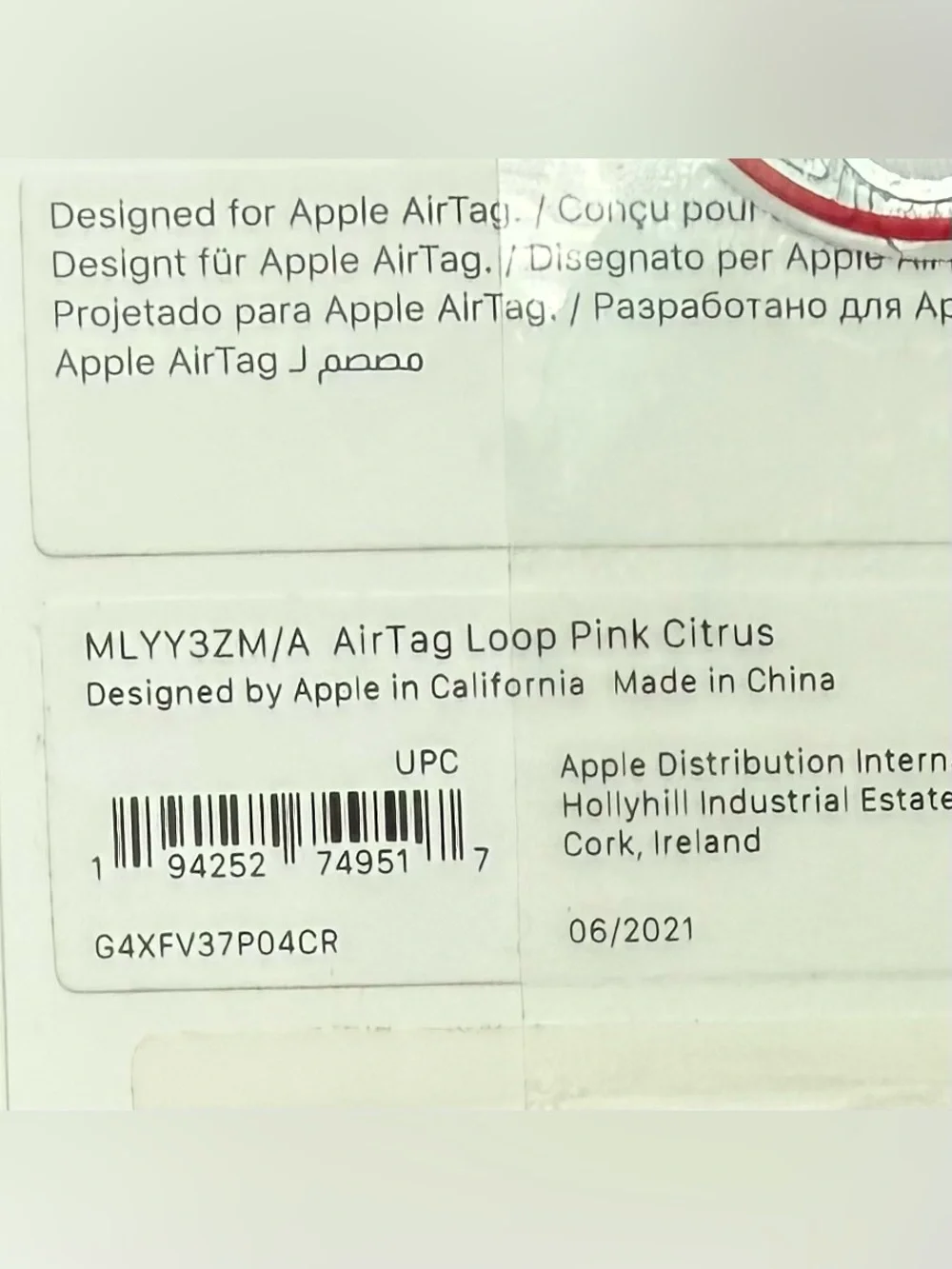 NIB APPLE AIRTAG LOOP IN PINK CITRUS 🍊